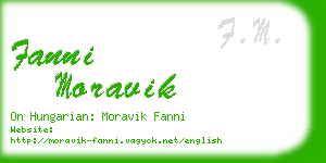 fanni moravik business card